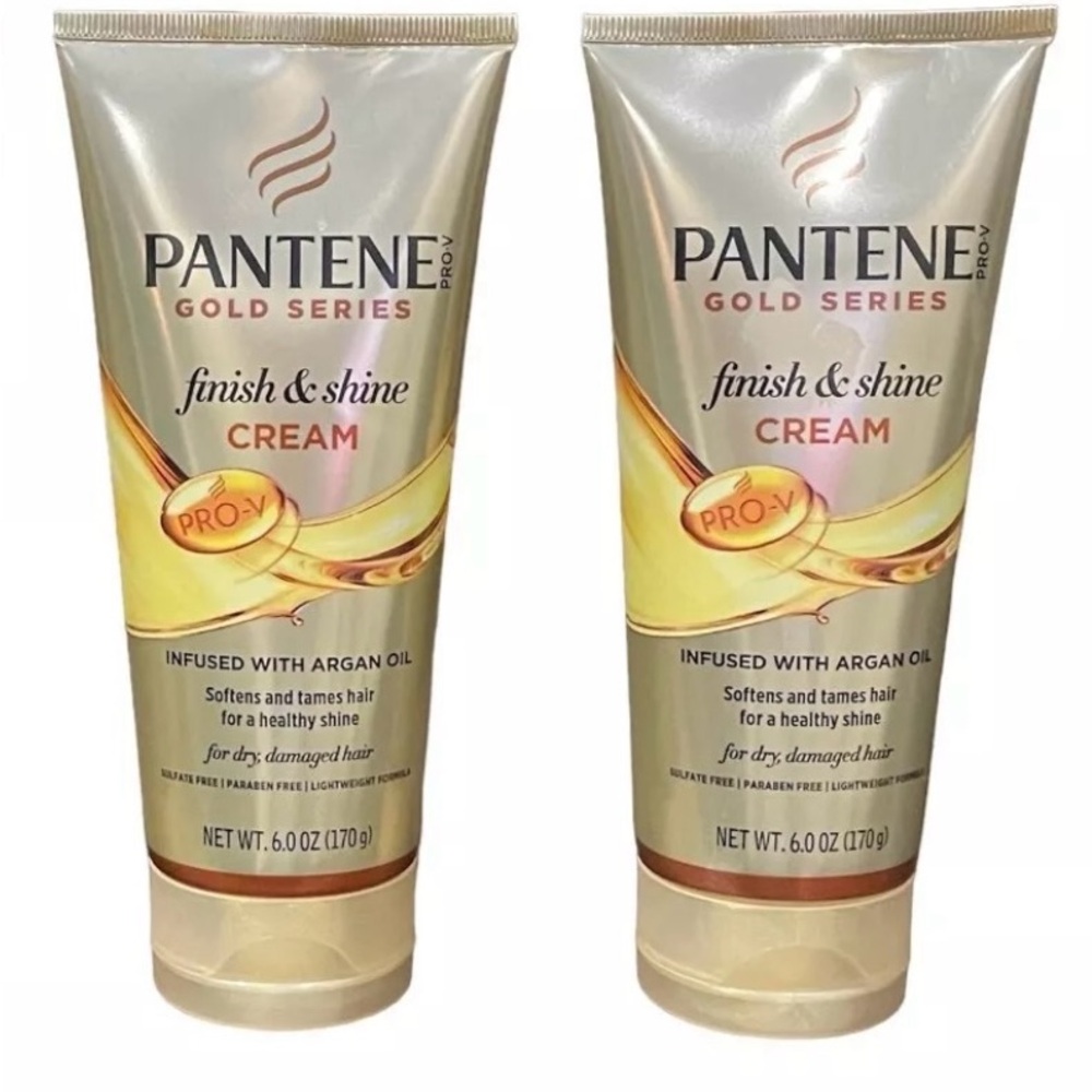 Pantene Gold Series Finish & Shine Cream PRO-V Infused w/Argan Oil 6 oz Lot of 2